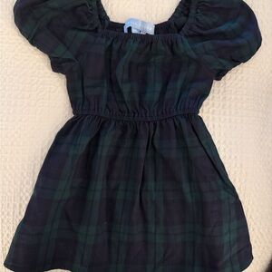Hill House Green and Blue Plaid Kids Dress